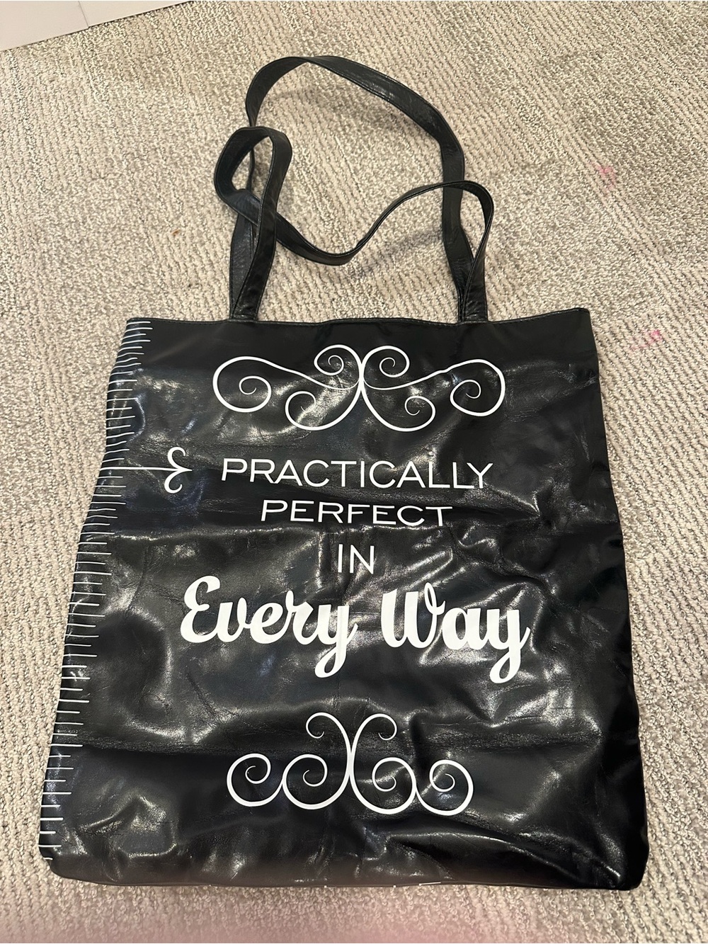 Disney Parks Mary Poppins "Practically Perfect In Every Way" Vinyl Tote Bag